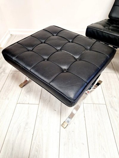 Chaise Lounge et Pouf de Style Mi-Siècle de Barcelone