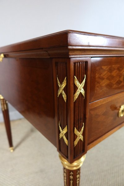 Bureau double face style Louis XVI