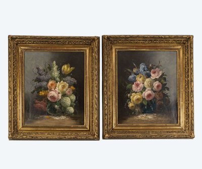 Paire de tableaux Surian, fin XIXème siècle 
