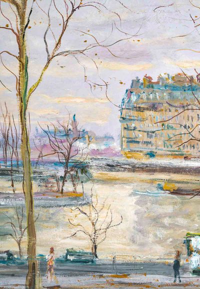 Serge Belloni (1925-2005) - Pont Louis Philippe, les Quais de Seine et Notre-Dame huile sur bois