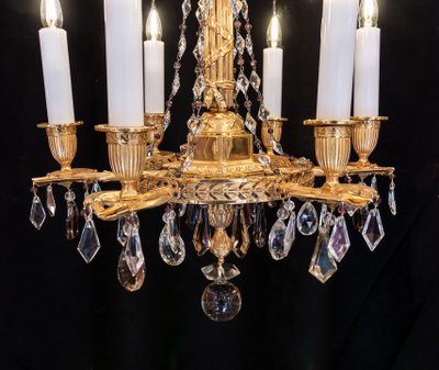 Revolutionary Attributes chandelier in chiseled and gilded bronze, 19th century