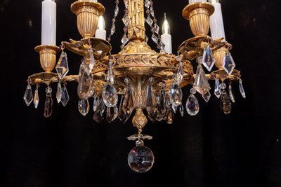 Revolutionary Attributes chandelier in chiseled and gilded bronze, 19th century