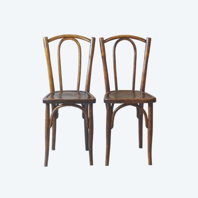 2 bistro chairs No. 56, wooden seat, No. Thonet - 1920 -