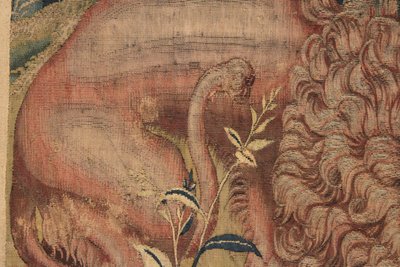 Flemish tapestry animal fight, Flemish workshop, mid-16th century