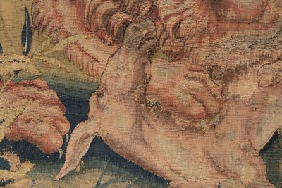 Flemish tapestry animal fight, Flemish workshop, mid-16th century