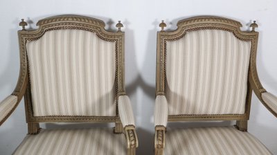 Coppia di poltrone da regina in stile Luigi XVI, fine XIX secolo