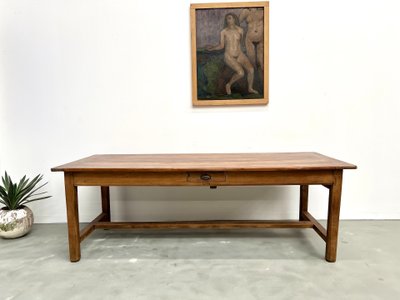 Large antique walnut farmhouse table