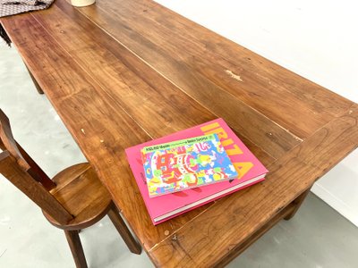 Large antique walnut farmhouse table