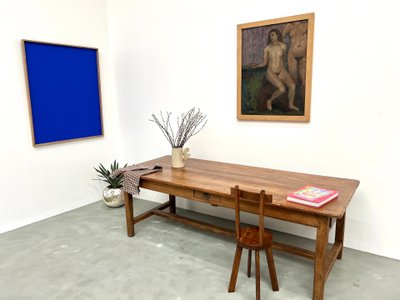 Large antique walnut farmhouse table
