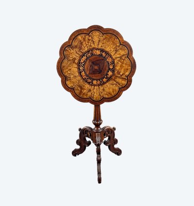 Guéridon anglais en marqueterie – XIXe siècle