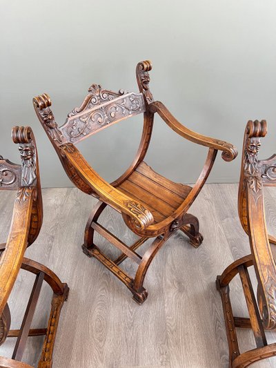 Suite de Trois Fauteuils de Style Renaissance, XIXe siècle