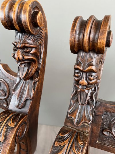Suite de Trois Fauteuils de Style Renaissance, XIXe siècle