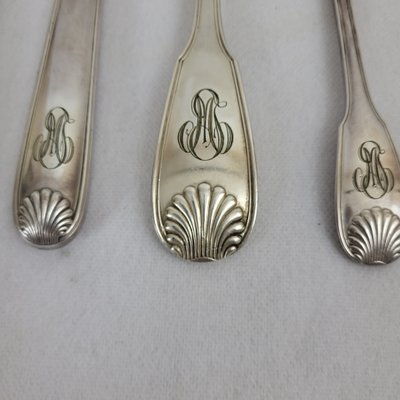 Boulenger 88-piece silver-plated metal cutlery set, shell model
