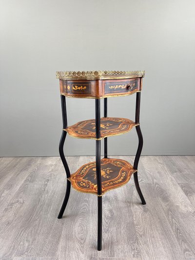 Elegant Marquetry Shelf Table, Napoleon III Period