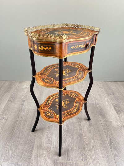 Elegant Marquetry Shelf Table, Napoleon III Period