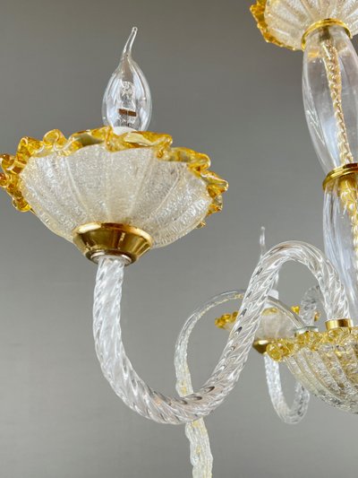Murano glass chandelier with three lights, 20th century