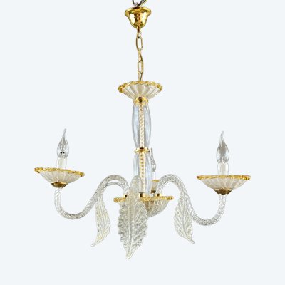 Murano glass chandelier with three lights, 20th century