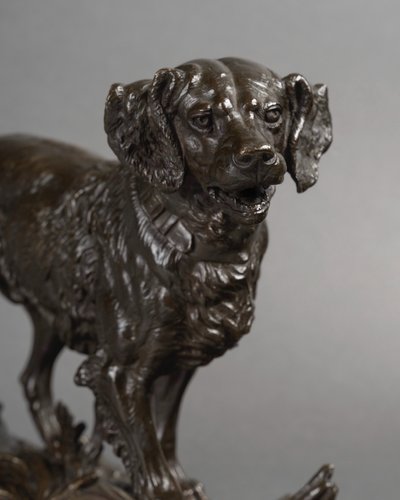 Spaniel Dog On The Lookout , Paul - Edouard Delabrierre (1829-1912)