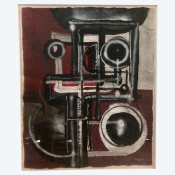 Painting by Ladislas KIJNO, abstract work circa 1970