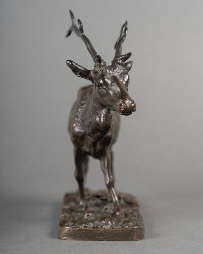Scultura - Il cervo che cammina, Pierre-Jules Mêne (1810-1879) - Bronzo