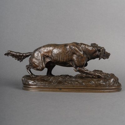 Scultura - Cane Sultan Spaniel, Pierre - Jules Mêne (1810-1879) - Bronzo