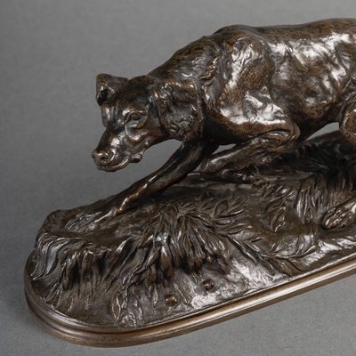 Scultura - Cane Sultan Spaniel, Pierre - Jules Mêne (1810-1879) - Bronzo