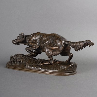 Scultura - Cane Sultan Spaniel, Pierre - Jules Mêne (1810-1879) - Bronzo