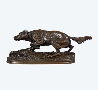 Scultura - Cane Sultan Spaniel, Pierre - Jules Mêne (1810-1879) - Bronzo
