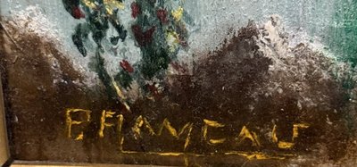 Dipinto di scuola francese, inizio XX secolo, olio su tavola, firmato