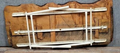 Brutalist Dining Table In Wood And Iron 