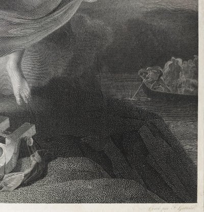 Orphée Et Eurydice Gravure Mythologique Néo-classique  d'après Drolling 19ème