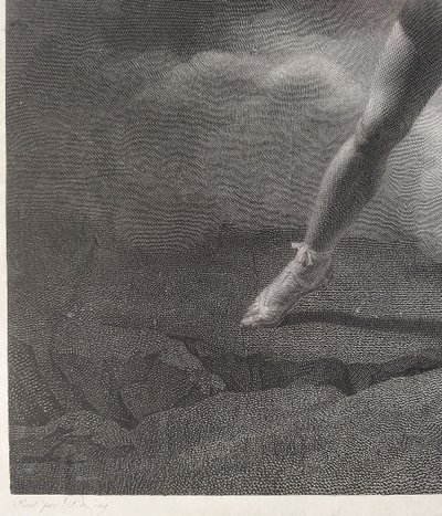 Orphée Et Eurydice Gravure Mythologique Néo-classique  d'après Drolling 19ème