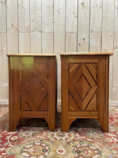 Pair of tables of chevet or pair of small Louis XIV style dresser