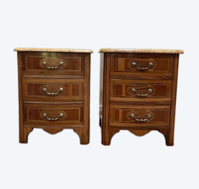 Pair of tables of chevet or pair of small Louis XIV style dresser