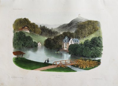 Lithograph By Victor Petit  Burgundy Landscape 19th Century Old Print