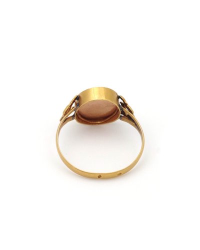 Bague de sentiment à compartiment secret en or 18k, bague portrait, bague ancienne, Napoléon III 