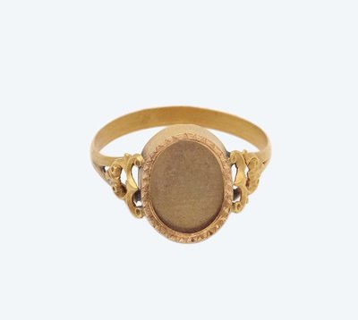 Bague de sentiment à compartiment secret en or 18k, bague portrait, bague ancienne, Napoléon III 