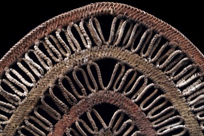 Yam-Maske, Stammeskunst, Ozeanische Kunst, Korbflechterei, Papua-Neuguinea, Korbflechterei, 40 cm