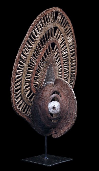 Yam-Maske, Stammeskunst, Ozeanische Kunst, Korbflechterei, Papua-Neuguinea, Korbflechterei, 40 cm