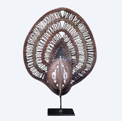 Yam-Maske, Stammeskunst, Ozeanische Kunst, Korbflechterei, Papua-Neuguinea, Korbflechterei, 40 cm