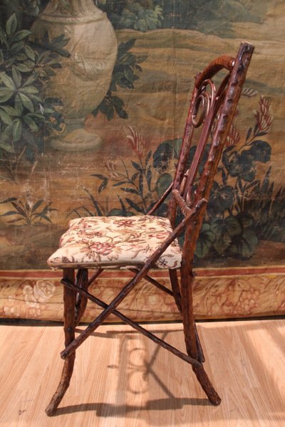chaise art populaire , forêt noire en branchages