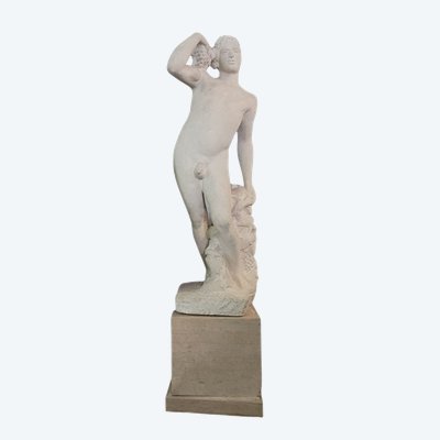 André Deluol, Uomo in piedi, scultura in pietra, XX secolo