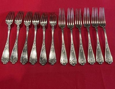 Cutlery set - silver - E.Compere - 48 pcs - France - 19th century