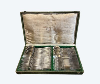 Cutlery set - silver - E.Compere - 48 pcs - France - 19th century