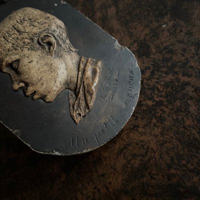 Calco in gesso di Charles Filleul, profilo di un bambino, un piccolo Teigneux
