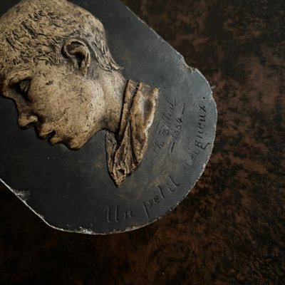 Calco in gesso di Charles Filleul, profilo di un bambino, un piccolo Teigneux