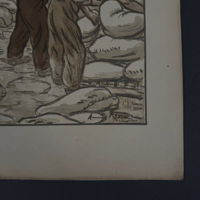 Lithographie par Henri Rivière Paysages Parisiens - Quai d'Austerlitz