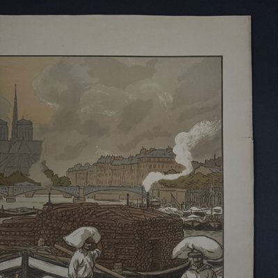 Lithographie par Henri Rivière Paysages Parisiens - Quai d'Austerlitz