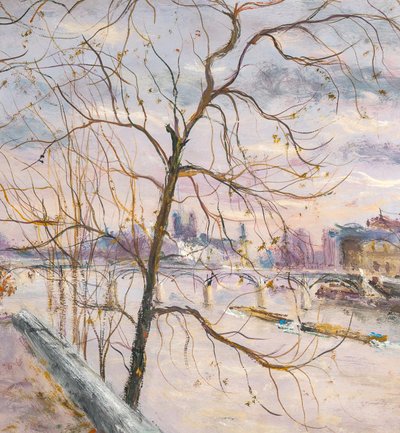 Serge Belloni (1925-2005) – Die Pont des Arts und das Institut, Öl auf Holz, circa 1980