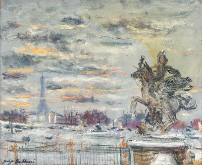 Serge Belloni (1925-2005) - La Place de la Concorde Oil on Canvas, circa 1973